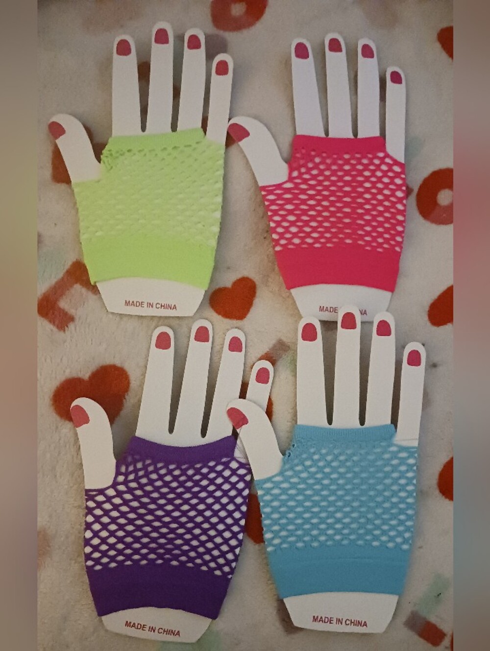 Neon Fishnet Wrist Gloves - Lime, Hot Pink, Purple, Aqua